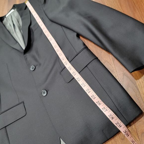 Murano Collezione Wool Slim Fit Blazer Black Size 36R - Picture 6 of 11